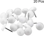 Sourcing map baldų kojelių vinys, skirtos kėdžių ir stalų kojų apsaugai, plastikinės, 12 mm skersmens, baltos spalvos, 20 vnt.