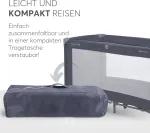 Kikkaboo So Gifted kelioninė lovelė kūdikiams, iki 15 kg, lovelė 120 x 60 cm, 1 lygio, sulankstoma, lengva, transportavimo krep&scaron;ys, kompakti&scaron;ka, tamsiai mėlyna