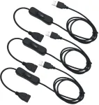 Usb prailginimo laidas su jungikliu, 3 vnt., 1m