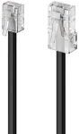 Deleycon telefono kabelis Rj11 į Rj45 modulinis kabelis 99% varis Awg 28 plok&scaron;čias kabelis Rj11 ki&scaron;tukas į Rj45 tinklo ki&scaron;tuką telefono lizdas modemas mar&scaron;rutizatorius faksas Isdn Dsl Vdsl internetas juodas 50 m