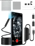 Endoskopinė kamera su ap&scaron;vietimu, 1080p hd endoskopinė kamera mobiliajam telefonui su ap&scaron;vietimu, vandeniui atspari ip67, nereikalaujanti wifi, inspekcinė kamera, kanalo kamera mobiliajam telefonui su 8 led lemputėmis