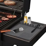 Yiomxhi silikoninis grilio kilimėlis dujinio grilio &scaron;oniniam degikliui, dujinio grilio &scaron;oninio staliuko kilimėlis, bbq įrankių laikiklis, mentelės kilimėlis virtuvės viryklės grilio stalvir&scaron;iams, pilkas