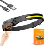Dealeez įkraunamas led žibintas su judesio davikliu, usb-c galvutės žibintas, 5 &scaron;viesos režimai, 230&deg; pločio kampas, atsparus vandeniui ir itin lengvas, idealiai tinka bėgiojimui, žygiams, žvejybai, stovyklavimui, i&scaron;gyvenimo avarinei įrangai