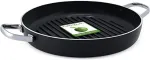 Greenpan Cc000683-001 Essentials nerūdijančio plieno 100% be toksinų sveika keramikos nelipni metalinių įrankių/indukcinė/galima plauti indaplovėje/tinka orkaitėje apvali keptuvė-grilis su 2 rankenomis - 28 cm - juoda