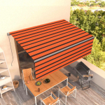 Rankiniu būdu i&scaron;traukiama markizė, oranžinė ir ruda, 4x3m