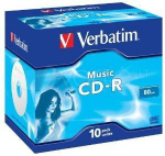 VERBATIM audio CD-R 80 min. / 700 MB 16x 10 pakelių papuo&scaron;alų dėklo kri&scaron;tolinis pavir&scaron;ius, spalvinkite gyvai