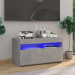 TV staliukas Televizoriaus spintelė su LED ap&scaron;vietimu, betono, 75x35x40cm