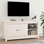 TV staliukas Televizoriaus spintelė, balta, 103x36,5x52cm, pu&scaron;ies masyvas