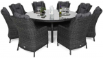 Lauko baldų komplektas Bristol Round Elegant 180 cm, 8+1, Pilkas / Pilkas Melange