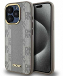 DKNY PU odos languoto dizaino &bdquo;MagSafe&ldquo; dėklas, skirtas &bdquo;Apple iPhone 15 Pro&ldquo; telefonui (pilkas)