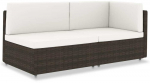 Modulinė dvivietė sofa, rudos spalvos, poliratanas