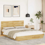 Lova lovos rėmas su galvūgaliu be čiužinio 135x190 cm ąžuolo masyvo