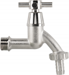 Čiaupas 1/2" i&scaron;or.sr., su i&scaron;ėjimu 3/4" i&scaron;or.sr. ir jungtim 13 mm žarnai Bradas CROSS HANDLE, Brass/Nickel