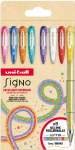 Uni Ball Signo geliniai ra&scaron;ikliai, 8 vnt. blizgučių spalvų, UMN-120 (blizgučių spalvos), 1,0 mm linija