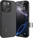 Benks Dėklas Montage Magnetic Armor Pro Kevlar Metal Frame 600D+1500D (MF65) skirtas Apple iPhone 16 Pro juodos spalvos (Camera Control Button)