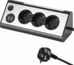 Ilgintuvas su įžeminimu/LED/2 USB lizdais Electraline 3-v./1.5m/3x1.5mm2