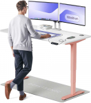 Elektrinis reguliuojamo auk&scaron;čio stalas Desktronic HomePro Rožinis/Baltas, 160x80cm, Dvigubas motoras, USB ir USB-C įkrovimo lizdai
