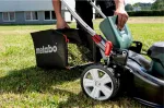 Metabo Akumuliatorinė vejapjovė vejoms iki 800 kvadratinių metrų, su mulčiavimo funkcija, 46 cm pjovimo pločiu, akumuliatorinė vejapjovė, elektrinė vejapjovė