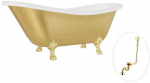 Vonia Besco Otylia Glam 160, Gold+Gold, su sifonu su persipylimu Klik-klak Gold