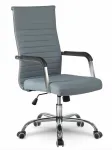 Pilka biuro kėdė, modernus dizainas, ergonominė atrama, pasukama kėdė, vadovo kėdė