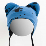 Baby cotton cap with ears New Baby paw mėlynas, size 68 (4-6m), 68 (4-6m)