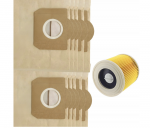 Dulkių siurblio mai&scaron;ų ir filtro rinkinys Karcher WD2/WD3/MV3, 10vnt.