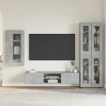 TV spintelių komplektas su stalčių FLORIN 3 pcs Betono pilka
