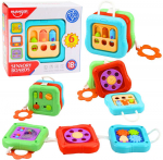 Lean Toys Sensorinis kubas 6 veiklų