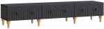 TV staliukas Televizoriaus spintelė su stalčių Juoda 147 x 34,5 x 30 cm