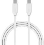 SMARTLINE Įkrovimo kabelis USB-C į USB-C baltas 100 cm