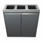 Multi &Scaron;iuk&scaron;lių dėžė 3x80 l atidengtu dangčiu pilka, vnt.