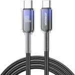 Joyroom S-A42 Crystal-Clear serijos duomenų perdavimo ir įkrovimo kabelis | USB-C į USB-C | 60W | 1,2 m | juodas