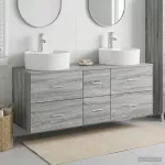 Vonios baldų rinkinys 3 vnt. Pilka Sonoma 49,5 x 44,5 x 65 cm