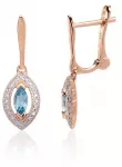 Diamond Sky Jewelry Auksiniai auskarai su deimantais ir topazais &bdquo;Vandenyno spindesys&ldquo;