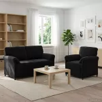 Sofa Sofos komplektas 2 vnt. Juoda Aksomas