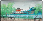 Pelės kilimėlis "LIT Pelės kilimėlis" Rain at Shinobazu Pond, by Hasui - 900x400x3 mm