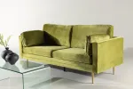 Venture Design trivietė sofa Boom, žalia/auksinė, poliesterinis veliūras