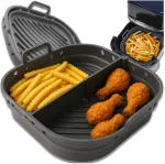 Pilkas silikoninis įdėklas Air Fryer su skirtuku H151