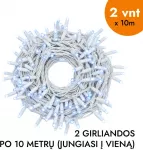 Lauko ir vidaus girlianda (&scaron;altai baltos LED lemputės) 20 m PROLED balta