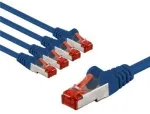 Goobay CAT 6 kabelis krosowy, S/FTP (PiMF), 1 m, mėlyna, komplektas 5 - Długość kabla 1 m
