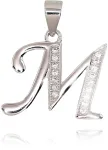 Diamond Sky Jewelry Sidabrinis raidės pakabukas su cirkoniais &bdquo;M II&ldquo;