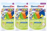 3 x Sensident dantų siūlas vaikams * Sticks neva&scaron;kuotas * draugi&scaron;kas vaikams 16 vienetų nuo 6 metų