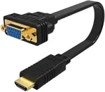 Hdmi į vga 1080p suderinamas hdmi į vga adapteris kompiuteriui, ne&scaron;iojamam kompiuteriui, pc monitoriui, hdtv, skaitmeninis į analoginį konverterio kabelis, skirtas XBOX 360 ps3 tv box į projektoriaus ekraną, juodas
