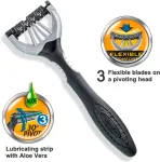 Wilkinson Sword Xtreme 3 Juodas Edition vienkartiniai skustuvai - 10 vnt. pakuotė, 3 a&scaron;menys su lanksčia galvute, lanksti komforto technologija, pilna apsauga skutantis