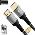 Mygatti 2 metrų 8k Hdmi 2.1 sertifikuotas kabelis (2 vnt. pakuotė), Ultra Hd 48gbps didelis greitis, 4k @ 120hz/8k @ 60hz, Earc, Hdcp 2.2 ir 2.3, Uhd Hdr 10+, suderinamas su 8k žaidimais, televizoriumi, &bdquo;blu-ray&ldquo; grotuvu, projektoriumi