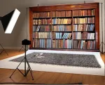 Renaiss 1.5 x 1 m retro bibliotekos knygų spintos fonas fotografijai vintažinių knygų krūva klasikinių knygų fonas studentų vaikų suaugusiųjų portretų fotografavimo foto studijos rekvizitai
