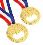 Butelių atidarytuvas aukso medalio formos, stilingas alaus atidarymas