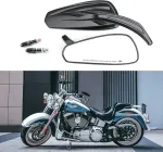 Wtzmoto motociklo veidrodėlis m8 galinio vaizdo veidrodis, skirtas harley davidson, suderinamas su sportster iron 883, street glide, low rider, roadster, softail, dyna, road king. (juodas)