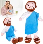 Vibbang mano draugas Jėzus pliu&scaron;inis žaislas, 32 cm Jėzaus mink&scaron;tas žaislas, Jėzaus pliu&scaron;inė lėlė, besi&scaron;ypsantis Jėzaus žaislas, religinės krik&scaron;čioni&scaron;kos lėlės, vakarėlių reikmenims, Velykoms, berniukams ir mergaitėms