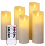 5 vnt. žvakių rinkinys led žvakės liepsnos efektas natūralus va&scaron;kas usb + pulteliai